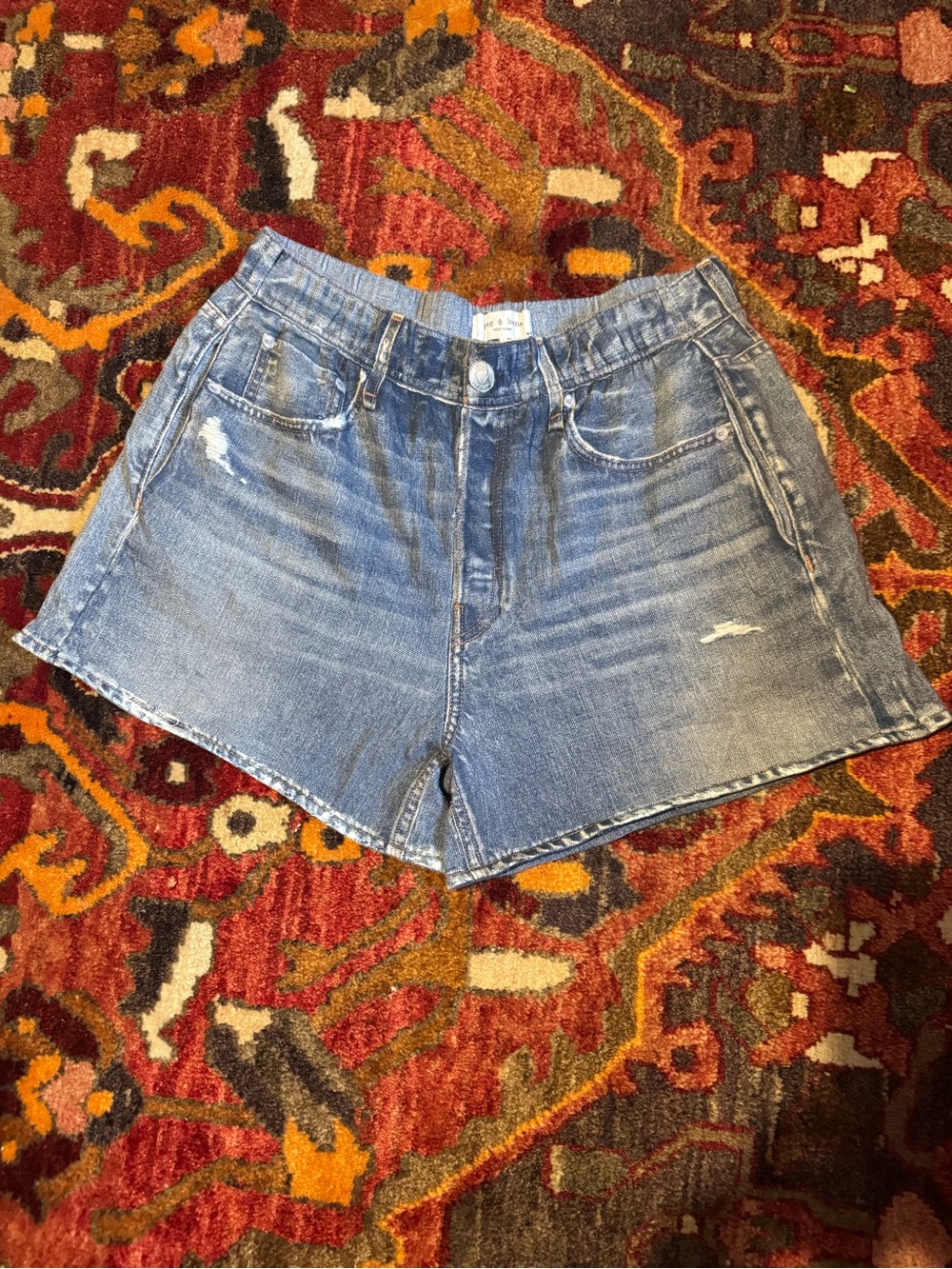 rag & bone miramar Distressed Light Blue Denim Shorts